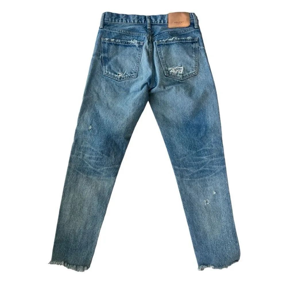Moussy Vintage Women's 100% Cotton Distressed Fray Hem Light Ankle Jeans size 25